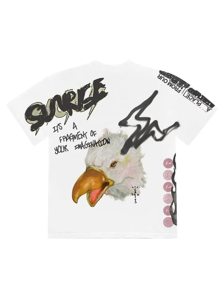 Футболка Cactus Jack by Travis Scott For Fragment Sunrise Tee 'White' — изображение 2 из 2, белый