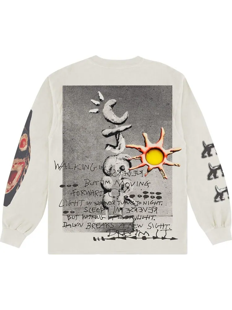 Лонгслив Cactus Jack by Travis Scott Air Records Long-Sleeve Tee 'Off White' — изображение 2 из 2, бежевый