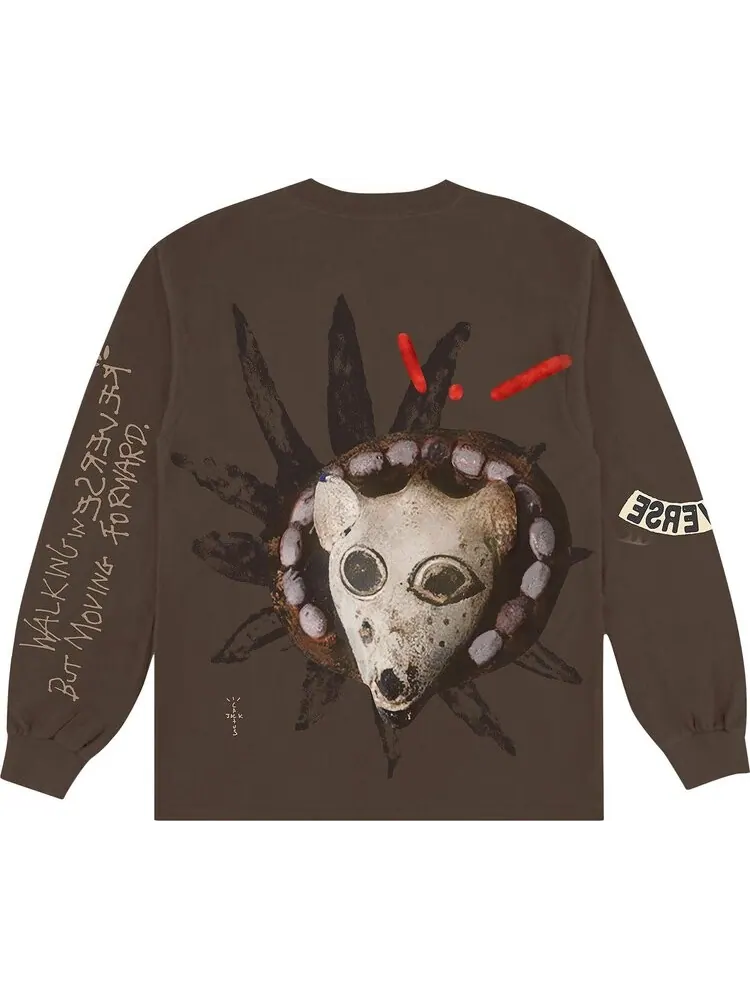 Лонгслив Cactus Jack by Travis Scott Reverse Jack Long-Sleeve Tee 'Brown' — изображение 2 из 2, коричневый