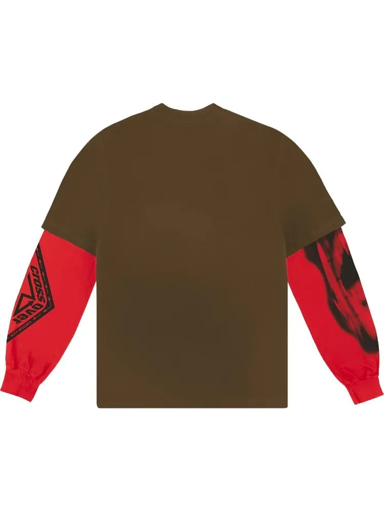 Лонгслив Cactus Jack by Travis Scott Crossover Long-Sleeve 'Brown/Red' — изображение 2 из 2, коричневый