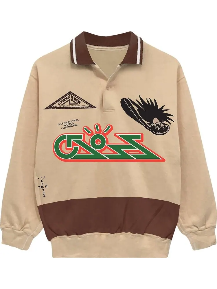 Свитер Cactus Jack by Travis Scott Cross Rugby Sweater 'Tan/Brown'
