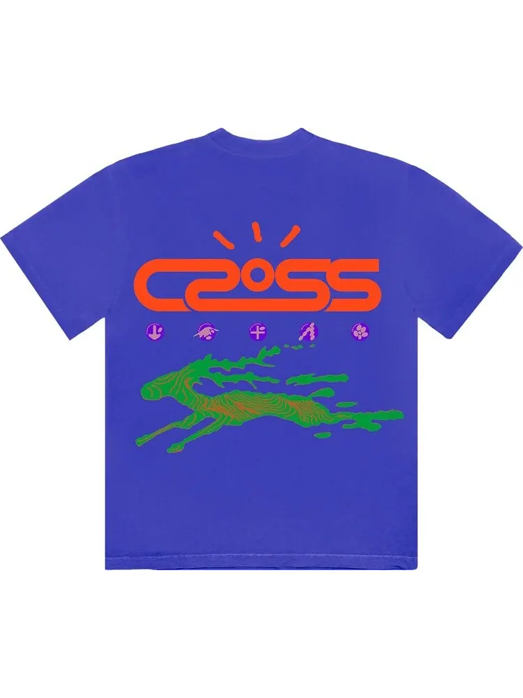 Футболка Cactus Jack by Travis Scott Cross Tech Tee I 'Royal' — изображение 2 из 2, синий