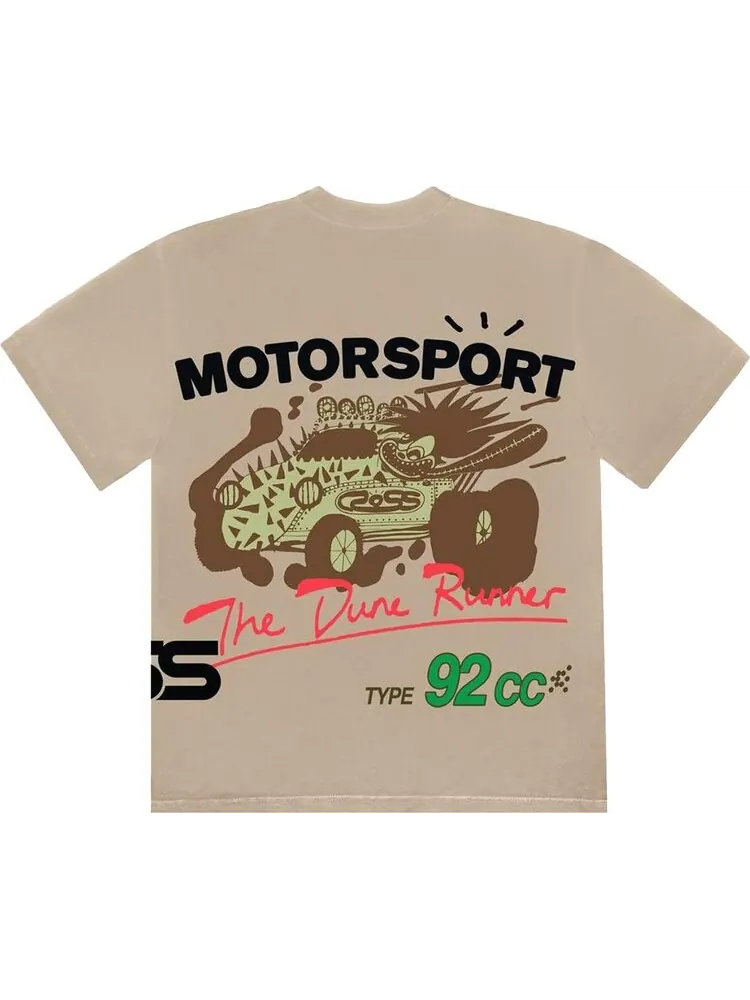 Футболка Cactus Jack by Travis Scott Motor Sport Tee 'Sand' — изображение 2 из 2, коричневый