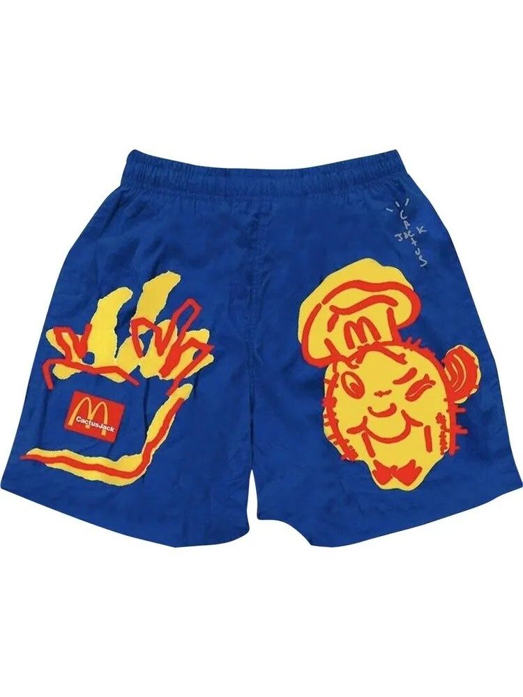 Шорты Cactus Jack by Travis Scott x McDonald's Illustration Shorts 'Blue'