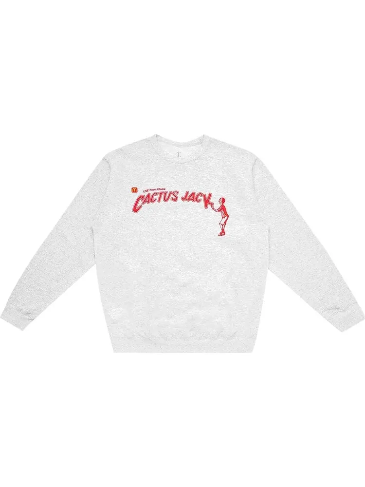 Толстовка Cactus Jack by Travis Scott x McDonald's Spelling Crewneck II 'Ash Heather'