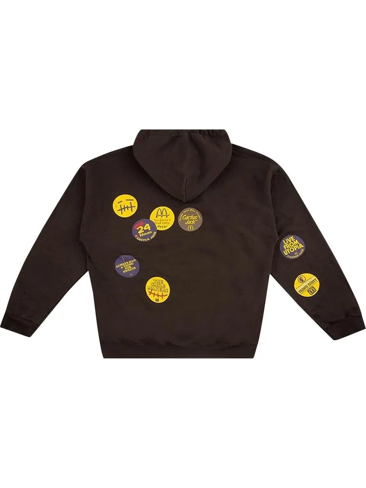 Худи Cactus Jack by Travis Scott x McDonald's Sticker Bomb Hoodie 'Brown' — изображение 2 из 2, коричневый