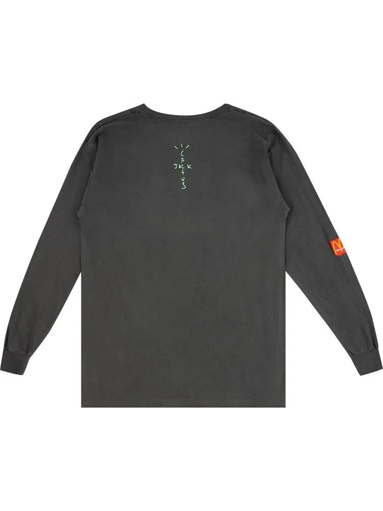Футболка Cactus Jack by Travis Scott x McDonald's Smile Long-Sleeve T-Shirt 'Black Pigment Dye' — изображение 2 из 2, черный