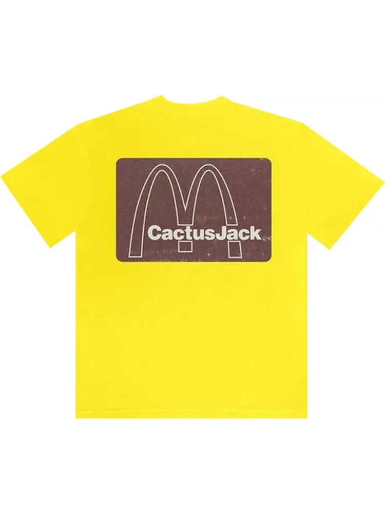Футболка Cactus Jack by Travis Scott x McDonald's Menu Mono Logo T-Shirt II 'Safety Green' — изображение 2 из 2, желтый
