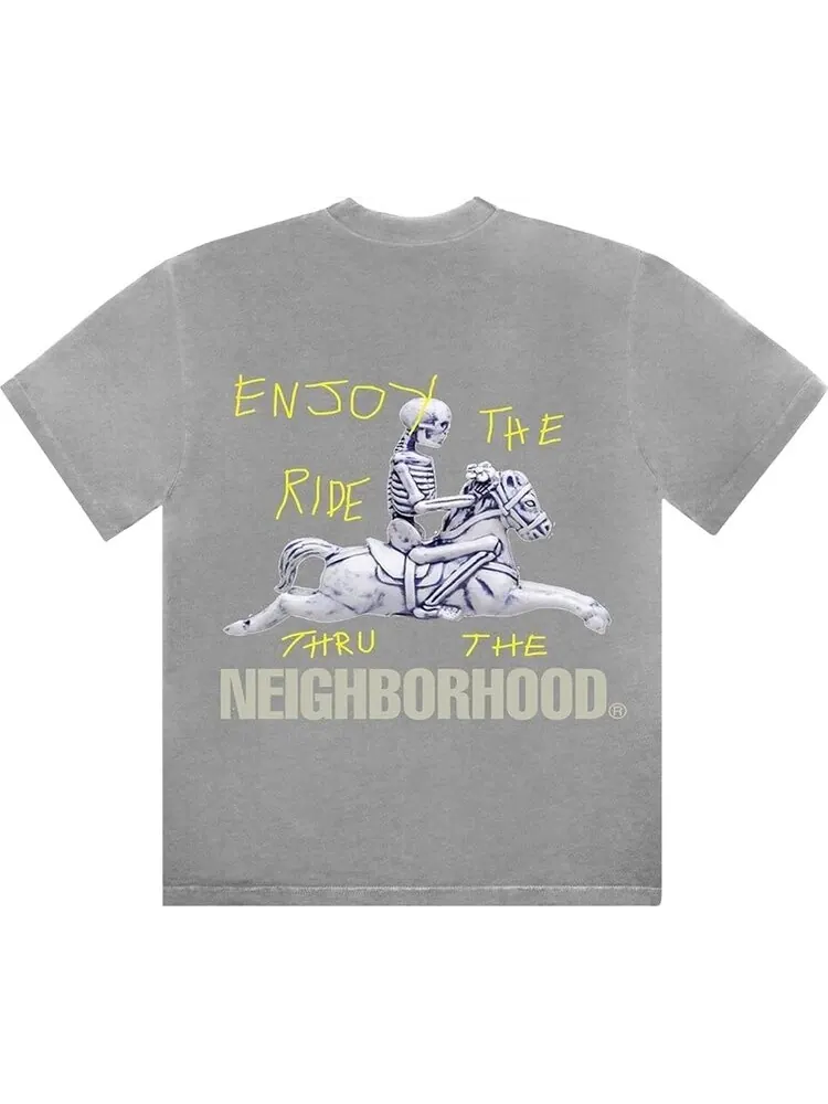 Футболка Cactus Jack by Travis Scott x Neighborhood Carousel T-Shirt 'Grey' — изображение 2 из 2, серый