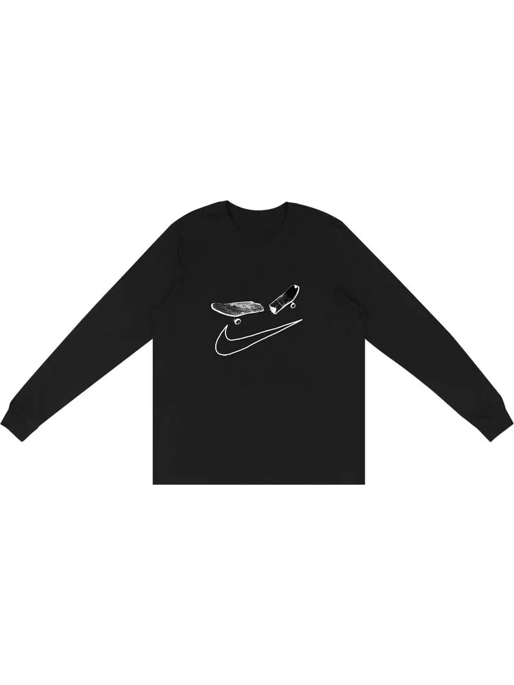 Футболка Cactus Jack by Travis Scott For Nike SB Smile Long-Sleeve T-Shirt I 'Black'