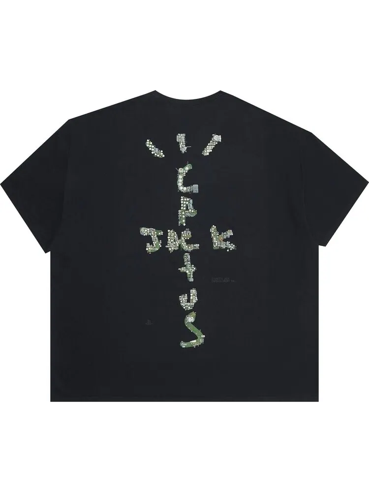 Футболка Cactus Jack by Travis Scott Motherboard Logo I T-Shirt 'Black' — изображение 2 из 3, черный