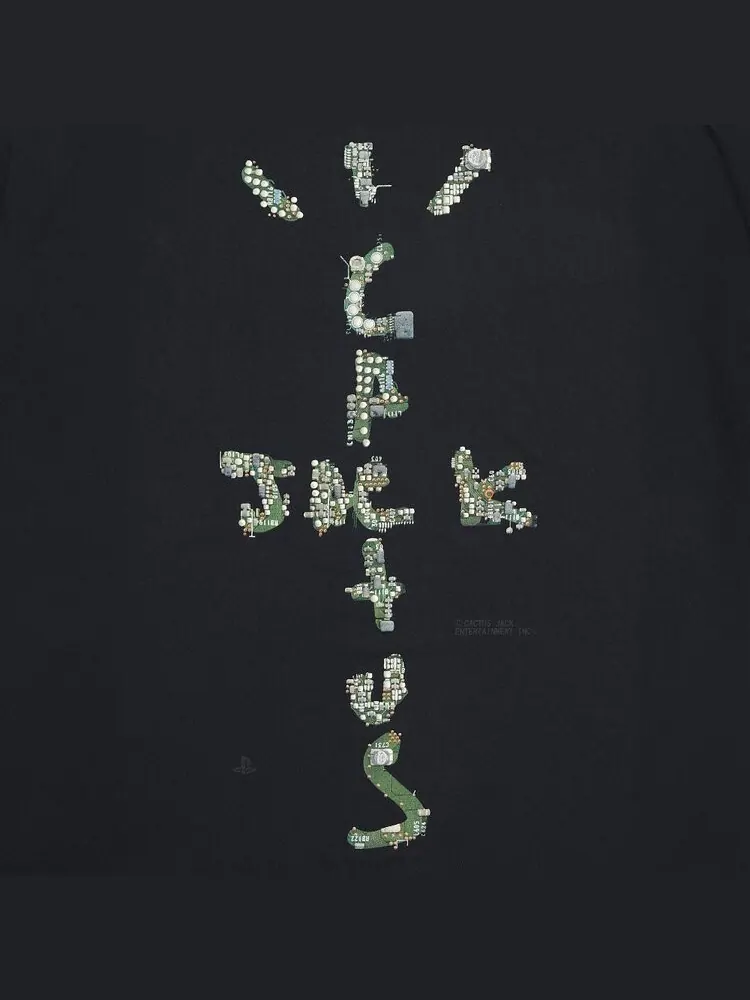 Футболка Cactus Jack by Travis Scott Motherboard Logo I T-Shirt 'Black' — изображение 3 из 3, черный