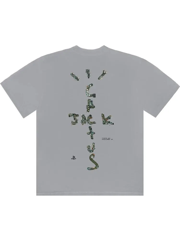 Футболка Cactus Jack by Travis Scott Motherboard Logo III T-Shirt 'Ice Grey' — изображение 2 из 2, серый