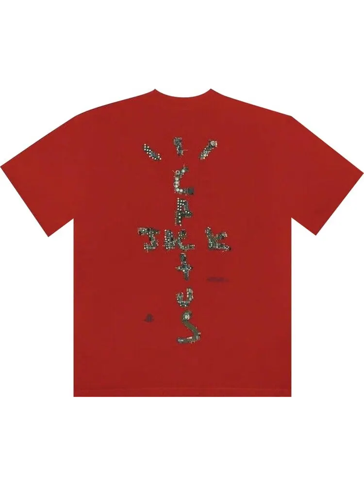 Футболка Cactus Jack by Travis Scott Motherboard Logo IV T-Shirt 'Red' — изображение 2 из 2, красный