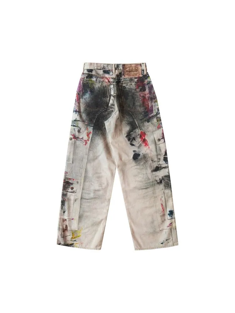 Джинсы Acne Studios 1981 Baggy Fit Jeans — изображение 2 из 3, белый/мульти