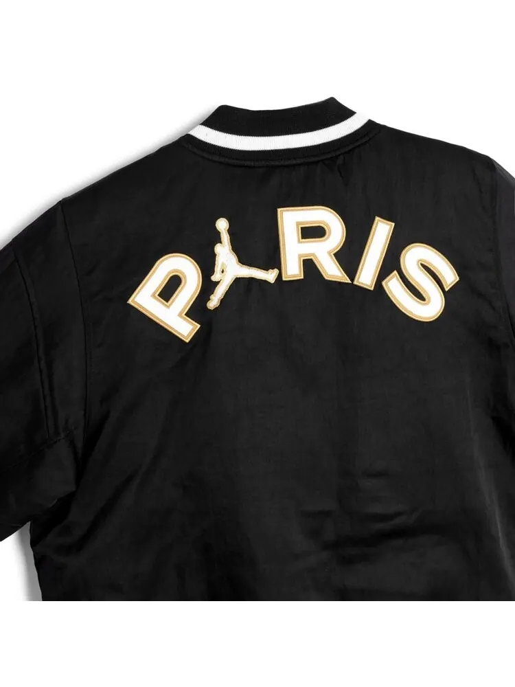 Куртка Air Jordan x PSG Varsity 'Black/Bordeaux/Gold/White' — изображение 2 из 2, черный