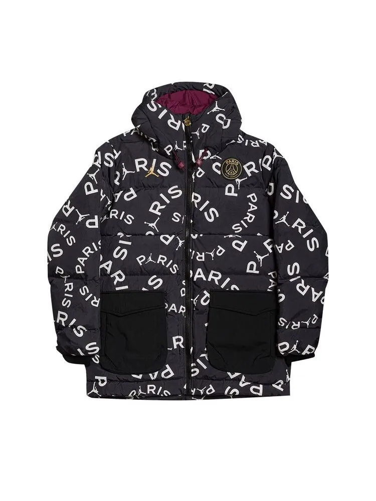 Парка Air Jordan x Paris Saint-Germain Down AOP Parka Black — изображение 1 из 1, черный