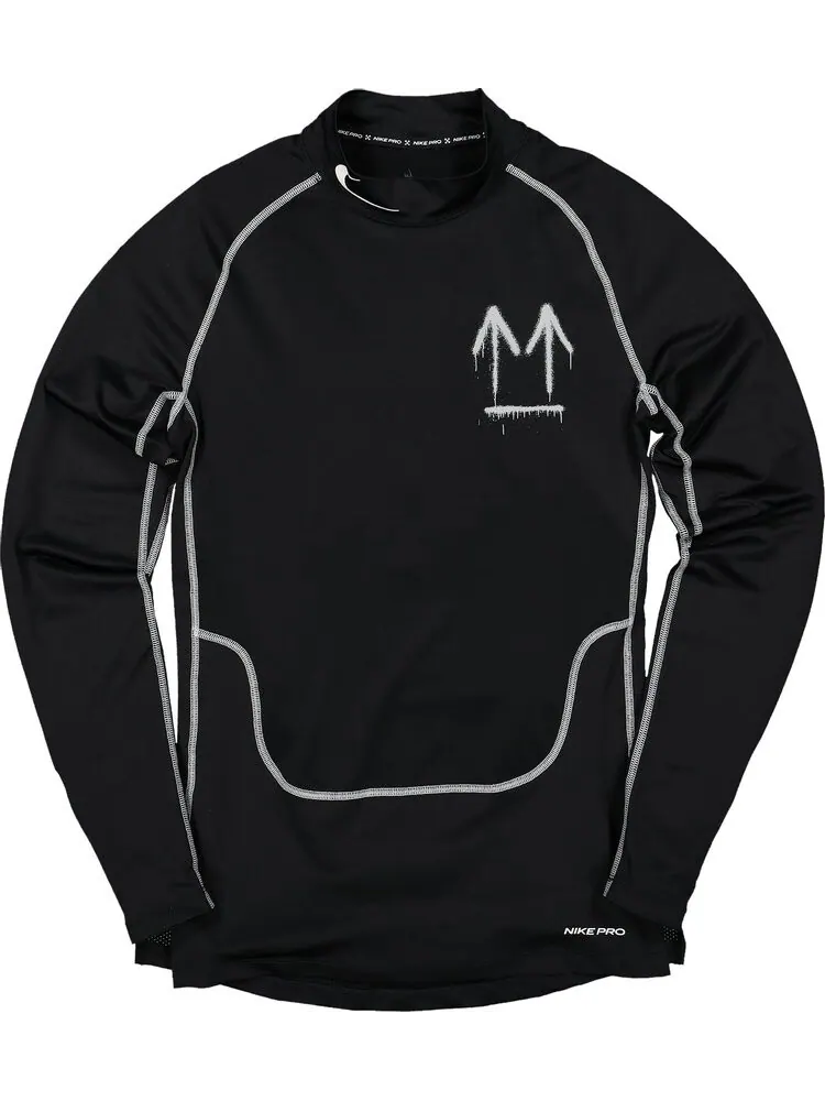 Футболка Nike x Off-White Pro Long-Sleeve T-Shirt 'Black' — изображение 1 из 2, черный