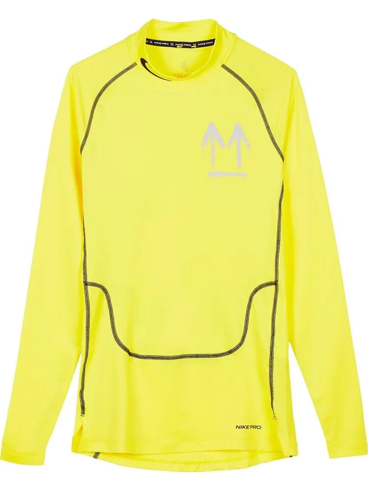 Лонгслив Nike x Off-White Long-Sleeve Running Top 'Opti Yellow' — изображение 1 из 2, желтый