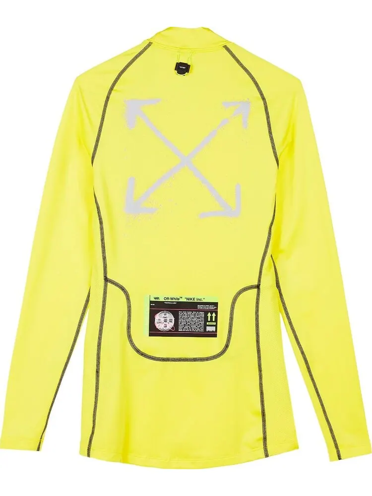 Лонгслив Nike x Off-White Long-Sleeve Running Top 'Opti Yellow' — изображение 2 из 2, желтый