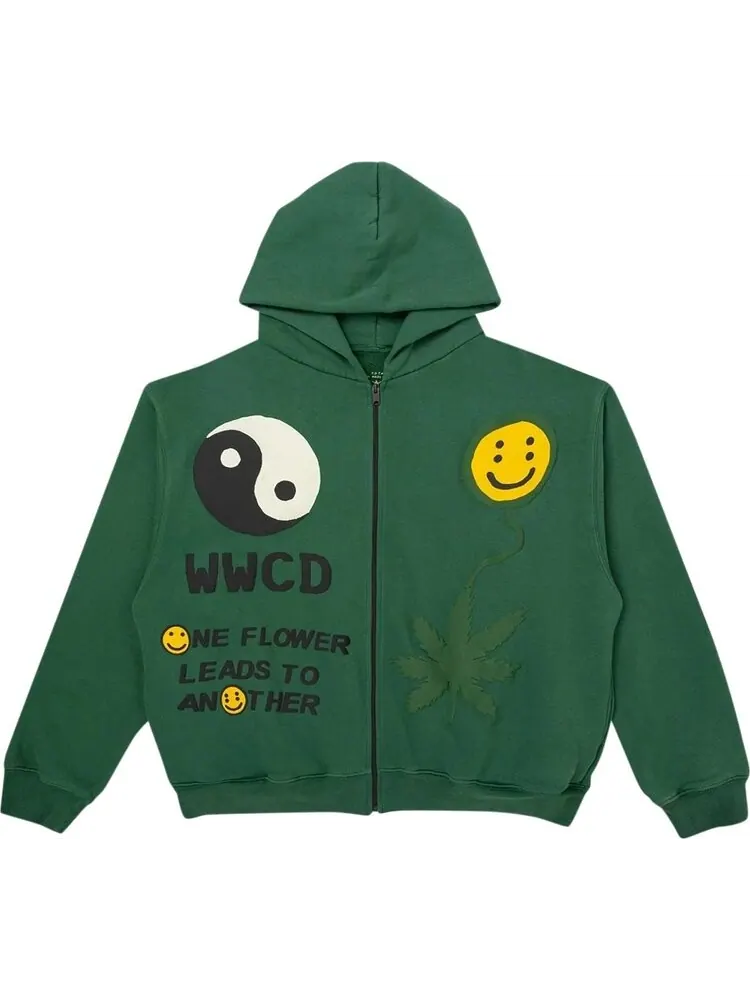 Толстовка Cactus Plant Flea Market Earth First Zip Hooded Sweatshirt 'Green'
