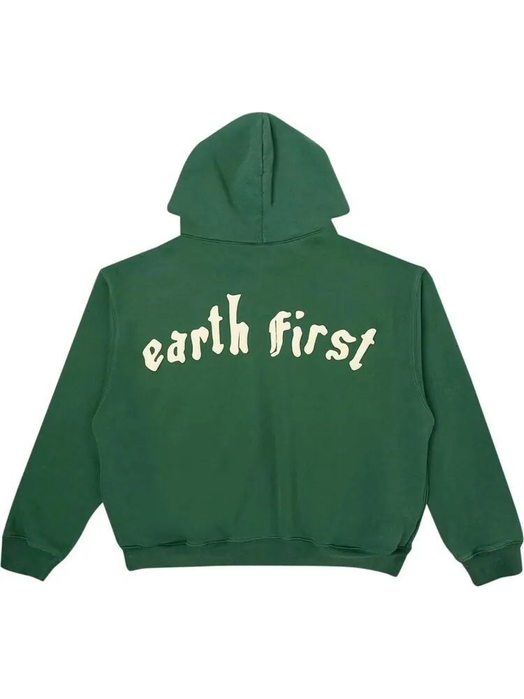 Толстовка Cactus Plant Flea Market Earth First Zip Hooded Sweatshirt 'Green' — изображение 2 из 2, зеленый