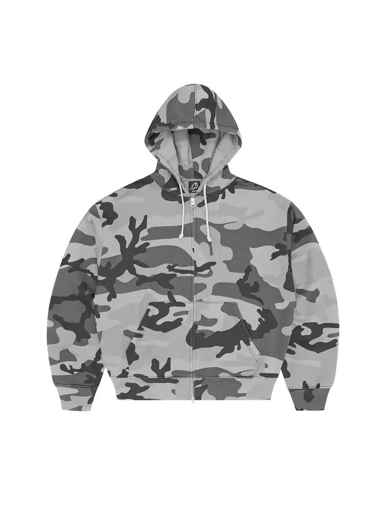 Толстовка на молнии Corteiz Diplomatic 'Washed Camo' — изображение 1 из 2, серый
