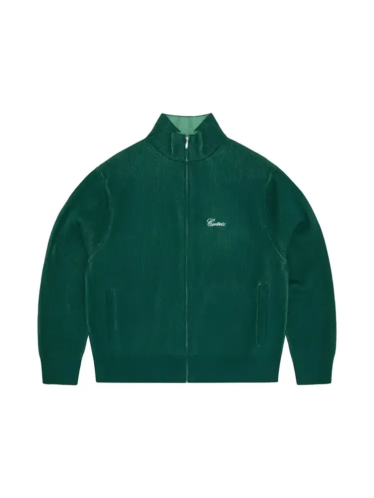Свитер на молнии Corteiz 2 Tone Ribbed Knit Zip Up — изображение 1 из 2, зеленый