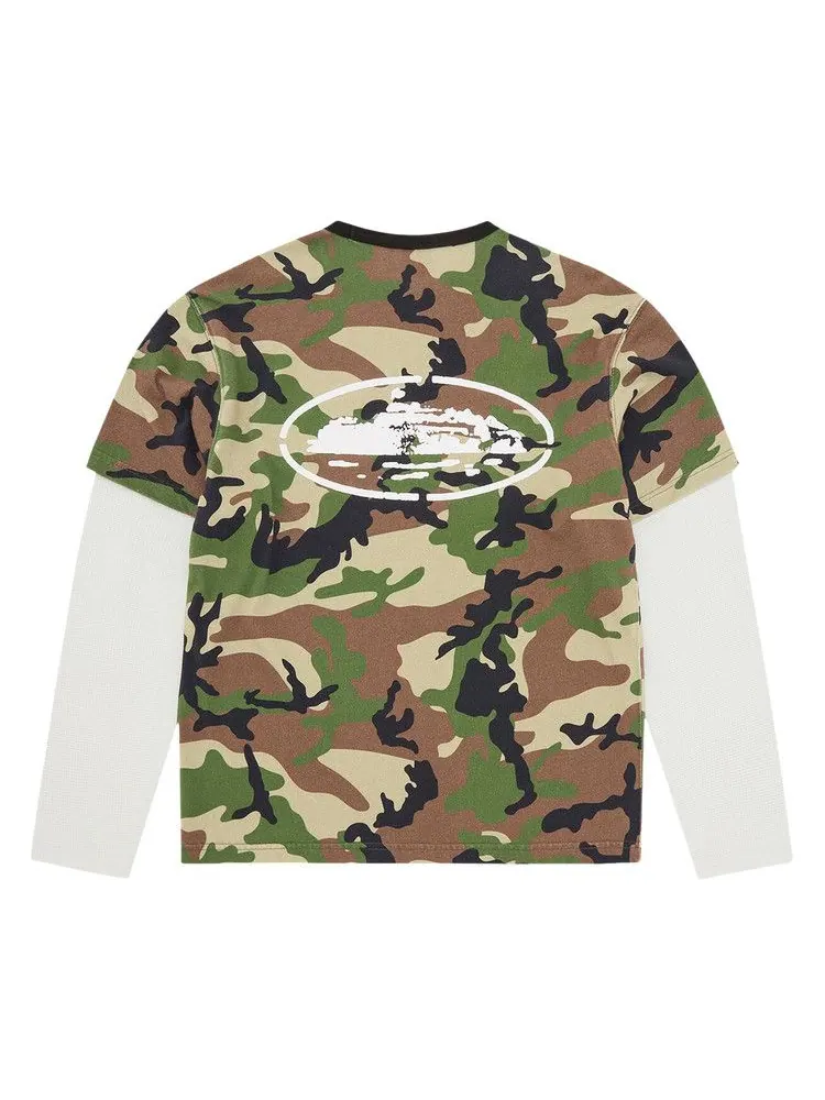 Лонгслив Corteiz Island Hybrid Thermal Long-Sleeve 'Camo' — изображение 2 из 2, зеленый