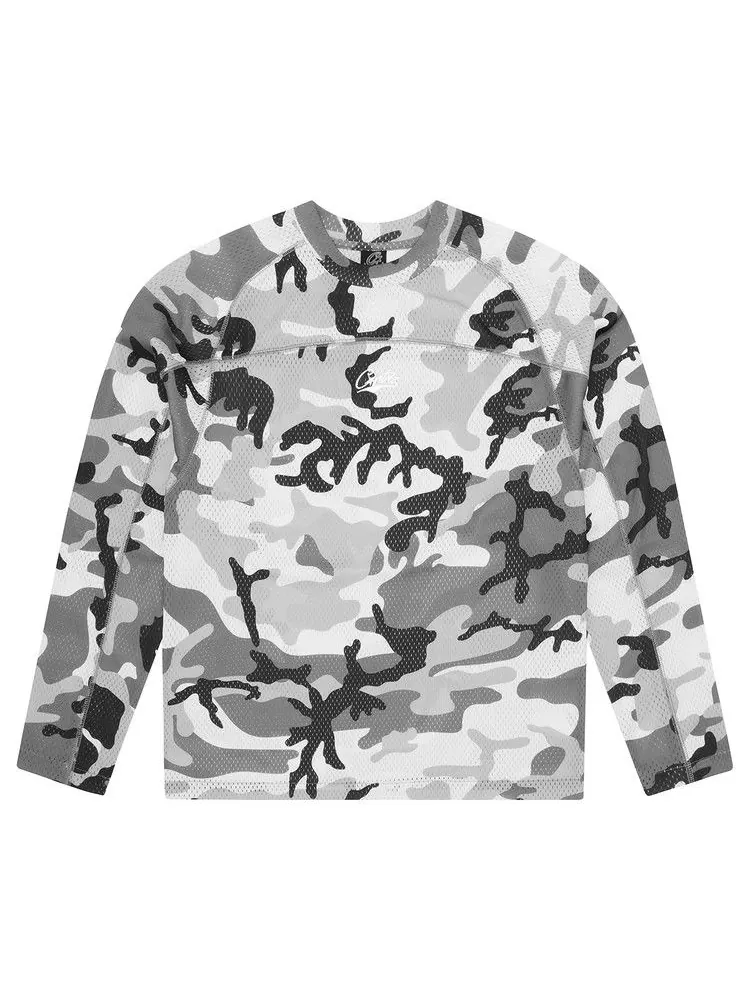 Джерси Corteiz Woosh Mesh Long-Sleeve Jersey, Arctic Camo — изображение 1 из 2, белый