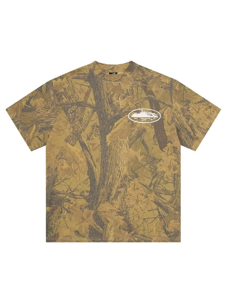 Футболка Corteiz Island Puff Print Tee, Forest Camo — изображение 1 из 2, зеленый