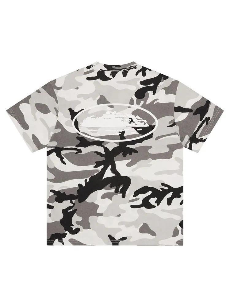 Футболка Corteiz Island Puff Print Tee, Arctic Camo — изображение 2 из 2, бежевый