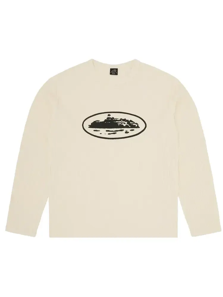 Футболка Corteiz Island Waffle Thermal 'Cream' — изображение 1 из 2, бежевый