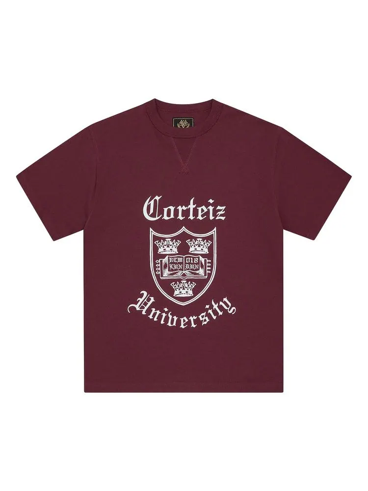 Футболка Corteiz Uni Heavyweight Tee 'Burgundy' — изображение 1 из 2, красный