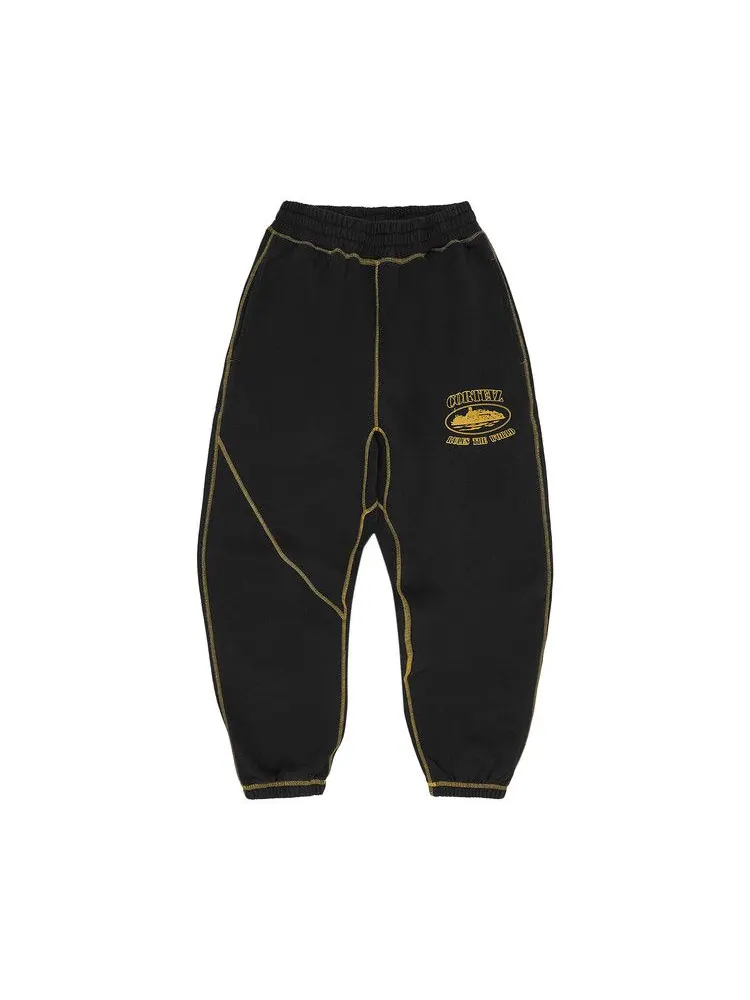 Спортивные брюки Corteiz Alcatraz Contrast Sweatpant — изображение 1 из 2, черный/желтый