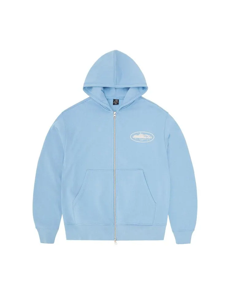 Худи Corteiz Island Puff Print Zip Hoodie — изображение 1 из 2, синий