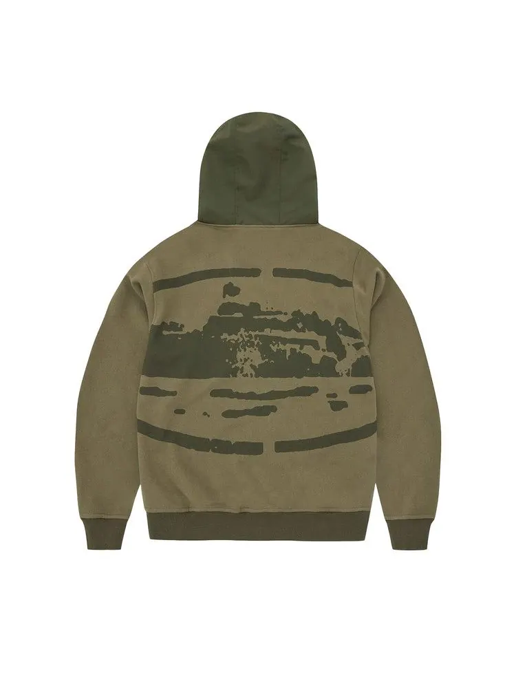 Худи Corteiz Guerillaz Ripstop Zip Hoodie 'Olive' — изображение 2 из 2, зеленый