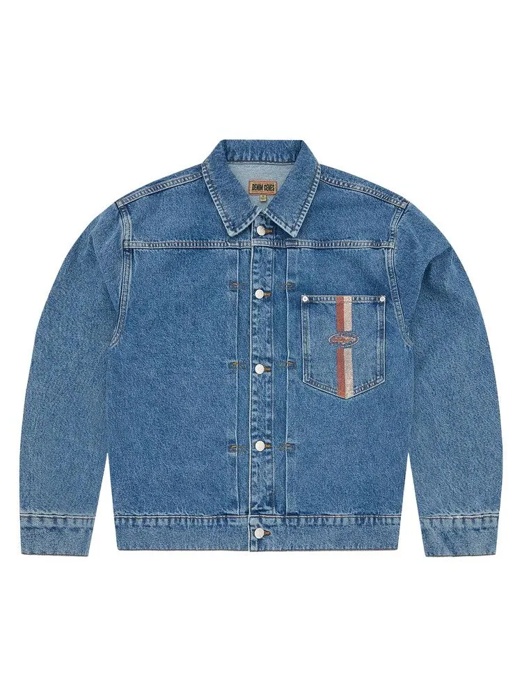 Куртка Corteiz Dual Stripe Denim Trucker 'Midwash' — изображение 1 из 3, синий