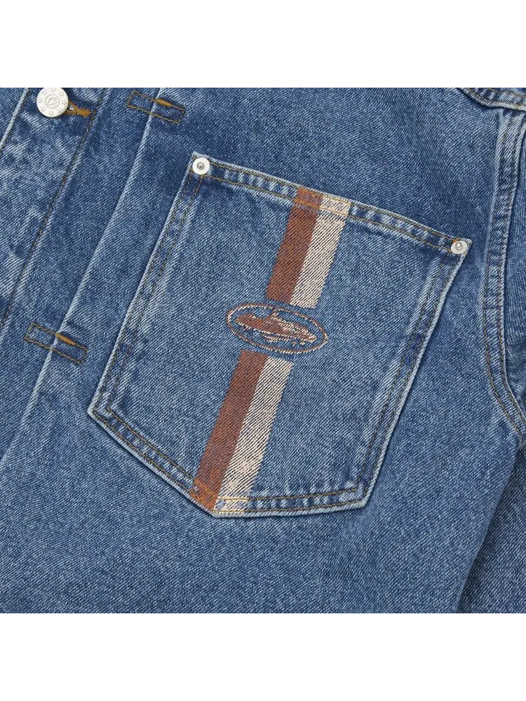 Куртка Corteiz Dual Stripe Denim Trucker 'Midwash' — изображение 3 из 3, синий