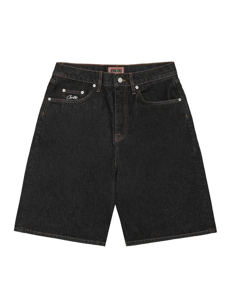 Шорты Corteiz Crest Chainstitch Denim Short — изображение 1 из 2, черный