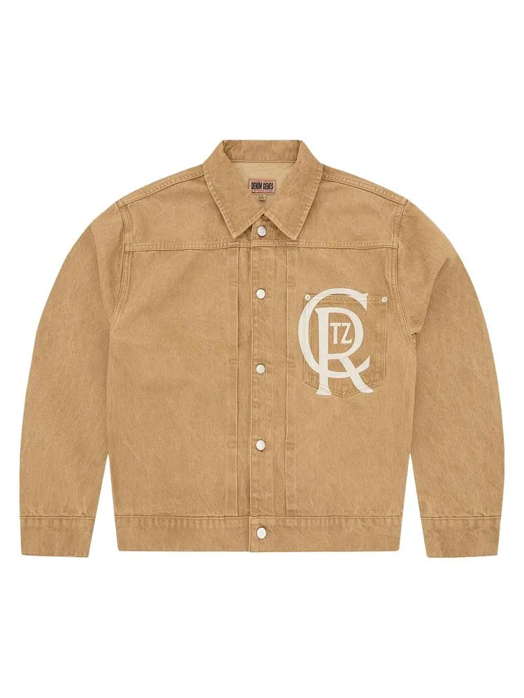 Куртка Corteiz Crest Chainstitch Denim Trucker 'Tan' — изображение 1 из 3, бежевый