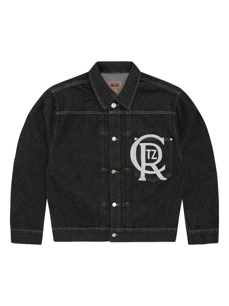 Брюки Corteiz Crest Chainstitch Denim Trucker — изображение 1 из 2, черный