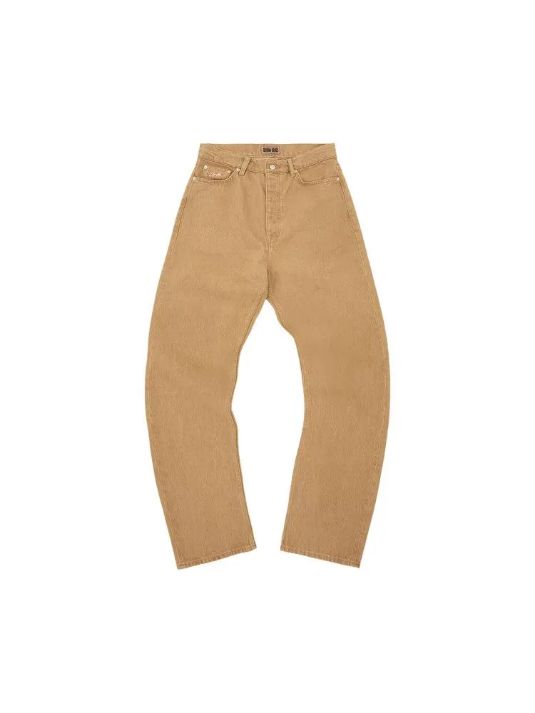 Джинсы Corteiz Crest Chainstitch Baggy Jeans 'Tan' — изображение 1 из 3, бежевый