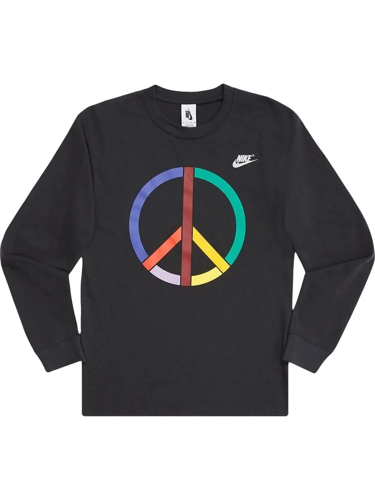 Лонгслив Nike x Olivia Kim Long Sleeve Tee 'Off Noir/Metallic Silver' — изображение 1 из 1, черный