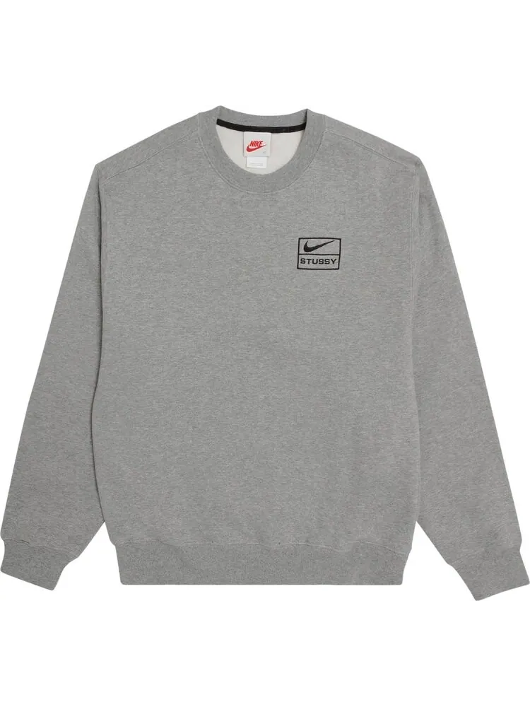 Толстовка Nike x Stussy NRG BR Crew Fleece 'Grey' — изображение 1 из 1, серый