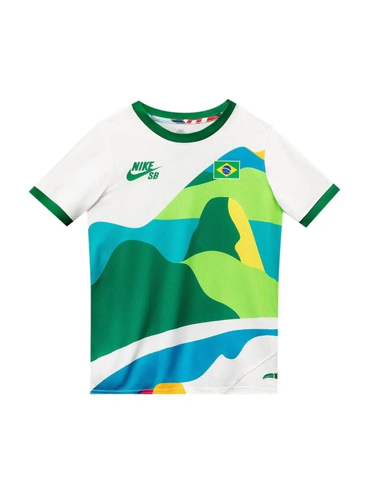 Толстовка Nike SB x Parra Brazil Federation Kit Crew Jersey 'White/Clover' — изображение 1 из 1, белый
