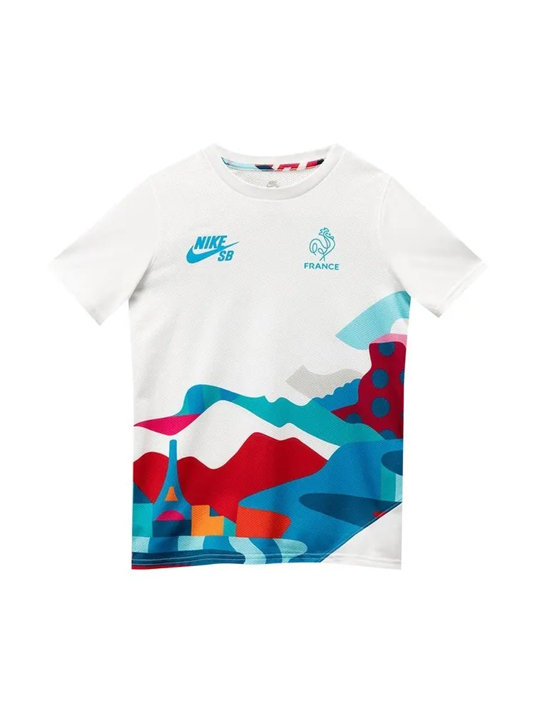 Толстовка Nike SB x Parra France Federation Kit Crew Jersey 'White/Neptune Blue' — изображение 1 из 1, белый