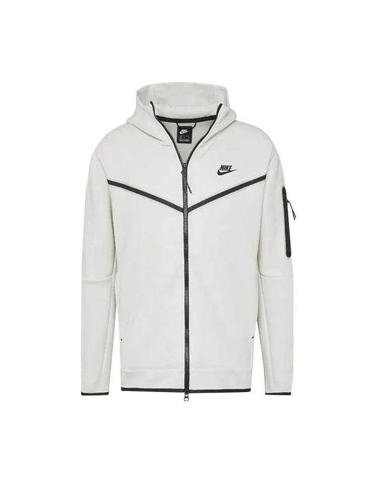 Худи Nike Tech Fleece Full Zip Hoodie Light Bone/Black — изображение 1 из 1, светлый/черный