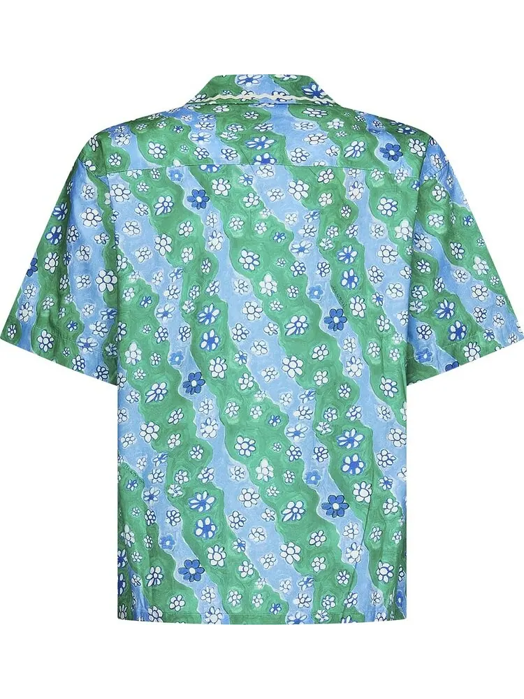Рубашка Marni Short-Sleeve Bowling Shirt 'Sea Foam' — изображение 2 из 2, зеленый