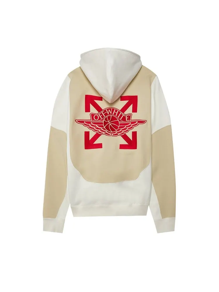Худи Air Jordan x Off-White Hoodie 'Sail White/University Red' — изображение 2 из 2, белый